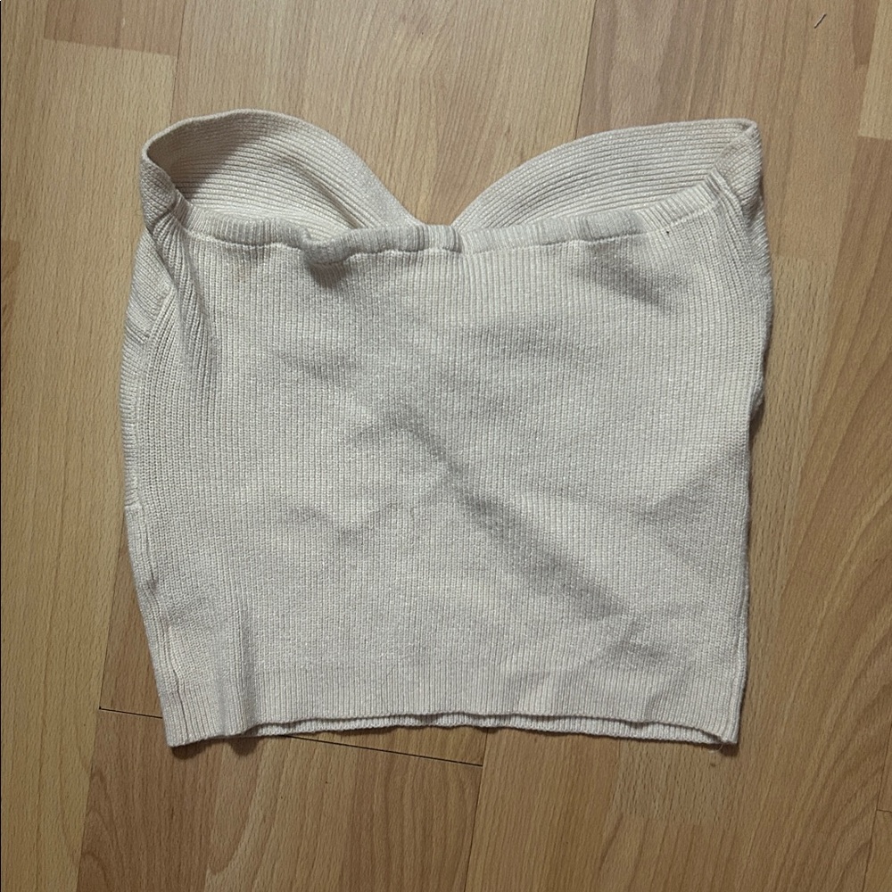 Cream Strapless Top - Picture 2 of 2